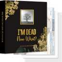 Lanpn End of Life Binder Organizer Death Planner 8.5"x11", Final Wishes & Estate Document Folder with 8 Dividers & 10 Letter Size Binder Pockets, I'm Dead, Now What Life Plan Book When I Die Journal