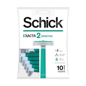 Schick Exacta2 Sensitive Disposable Razor, 10 Count (1Pack) (Multicolor)