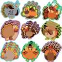 45 Pads 900 Sheets Thanksgiving Sticky Notes Turkey Self Sticky Memo Pads Adhesive Cute Sticky Notes Self Stick Pads for Office School Classroom Supply Student Kids Autumn Fall Party Favor, 9 Styles
