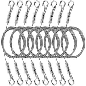 8PCS Adjustable Picture Hanging Wire Kit Heavy Duty Picture Frame Mirror Hanging Wire Kit 6.6FT Stainless Steel Wire for Hanging Pictures,Frame,Paintings,Flowerpot,Decorations,Supports Up to 66lbs