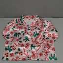 Fyclemt Toddler Baby Girl Boy Christmas Silk Satin Pajamas Set Santa Button Down Pjs Kids Long Sleeve Shirt Pants Xmas Pjs Sleepwear (Pink Cute Bow Candy Cane, 3-4 Years) 100