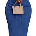 Narecte Summer Dresses for Women One Shoulder Bodycon Sexy Club Dress Elegant Formal Dresses Maxi Dress (Blue, M)