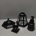 FUDESY Dusk to Dawn Sensor Outdoor Post Light, Waterproof Pole Lantern with Pier Mount Base, Exterior Plastic Lamp Light Fixture, for Garden, Patio, Pathway, Black, Bulb Included