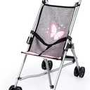 Bayer Doll Umbrella Stroller for Toddlers Foldable Grey 18-Inch, Easy Storage Lightweight Portable