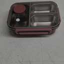 Escentio Lunch Box, Stainless Steel Portable Escentio Lunch Box, with Tableware and Divided Compartments (Two Compartments Pink)