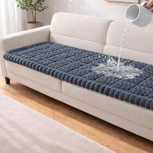 Waterproof Couch Cover for Dogs Washable,Non Slip Fuzzy Durable Couch Covers for 3 Cushion Sofa Pet Friendly Sofa Cover Dog Thick Soft Slipcovers Protector Couches Mat Bed (Grey, 27.6" x 59.06")