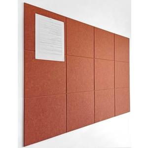 DECORITA Large Cork Board Alternative - 47"x35" 12 Pack Felt Wall Tiles with Safe Removable Adhesive Tabs, Cork Wall Tiles Cork Board for Home Office Pin Board Tack Board 48 x 36 - Dark Orange