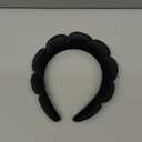 Ayesha Spa Headband for Women Sponge Headband for Washing Face Clouds Soft Hairband Makeup Headbands for Women Girls Shower Makeup Skincare (Black)