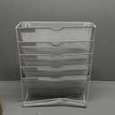 6 Tier Magnetic File Holder, No Drilling Installation File Cabinet Organizer,Black Magnetic File Holders, Magnetic Paper Holder for Refrigerator,File Cabinets, Whiteboard, White