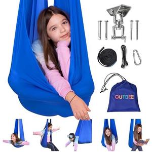 OUTREE Sensory Swing for Kids with 360° Swivel Hanger, Indoor Therapy Swing Great for Autism, ADHD, Sensory Processing Disorder, and Autistic Children