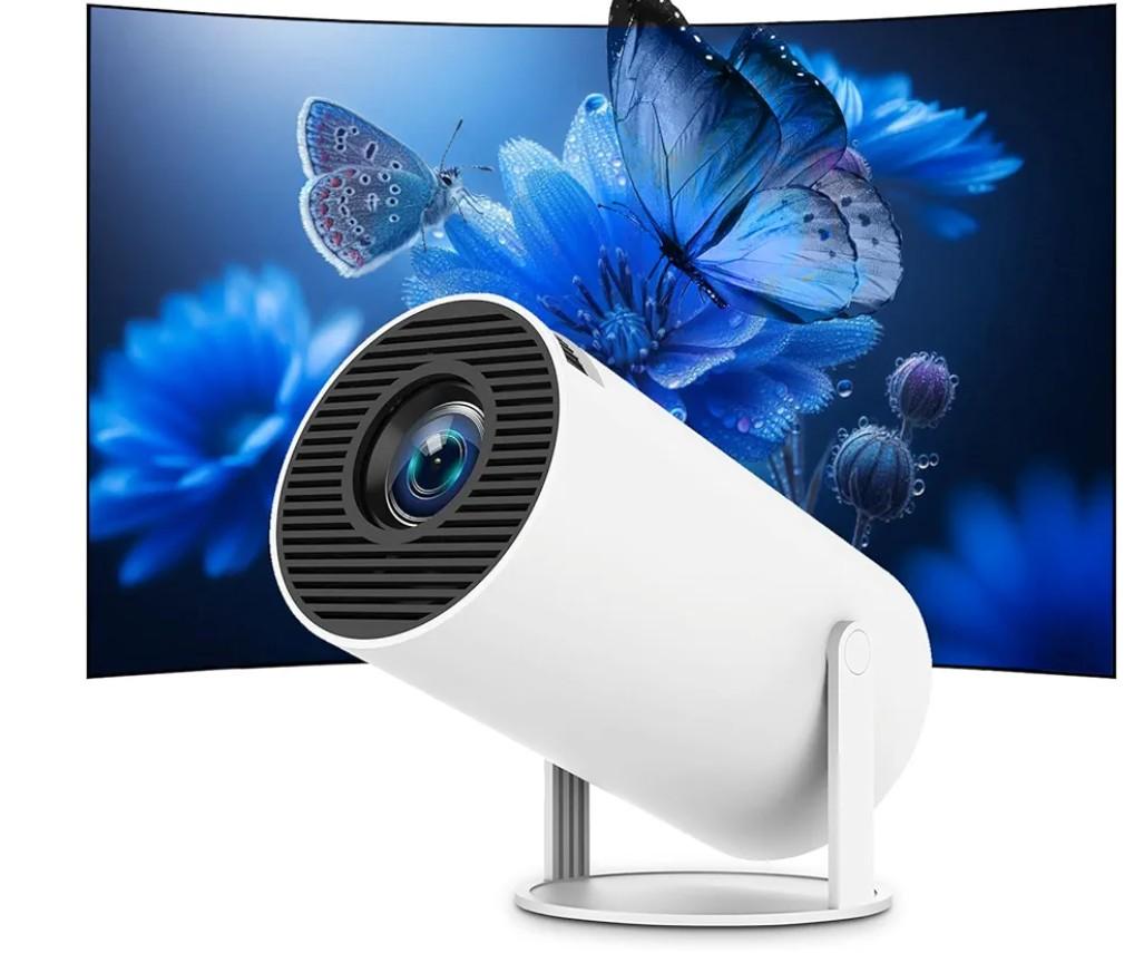 Mini Portable Projector 4K WiFi 6 BT 5.2 Upgraded Portable Projector Full HD Supported for Phone /PC /TV /HDMI /PS5 /Laptop Auto Keystone Home Theater 180° Rotation [Built-in App] White