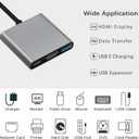 USB C to HDMI Multiport Adapter with Charging Port, HDMI to USB C Hub Adapter for Monitor to Laptop, USB-C to USB 3.0 Adapter 10Gbps, USBC HDMI Adapter 4K Converter for Mac iPad pro MacBook Chromebook