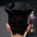 Chef Hat Elastic Adjustable Kitchen Baking Adult/Kids (Black)
