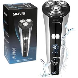 Electric Shavers Men, ADURI Electric Shaver for Men Wet&Dry,Men's Electric Razors Rechargeable Cordless,Waterproof Rotary Shaver with Pop-up Trimmer,Electric Razor Shaving with LED Display Travel Lock