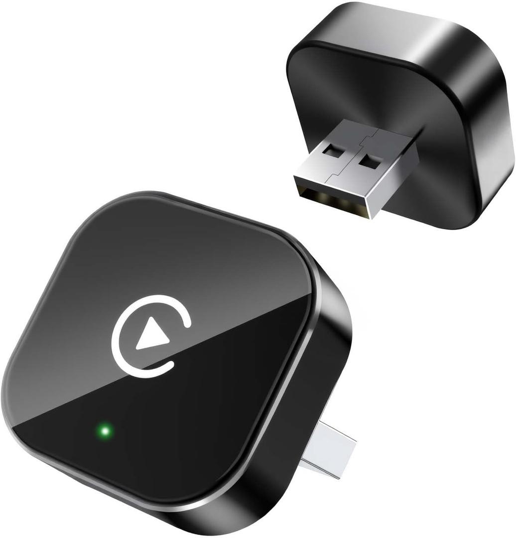 Wireless CarPlay Adapter for Apple iPhone & Android, 2-in-1 Adapter Convert Wired to Wireless Dongle (black)