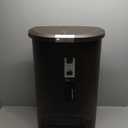 simplehuman 50 Liter / 13 Gallon Semi-Round Kitchen Step Trash Can with Secure Slide Lock, Mocha Plastic
