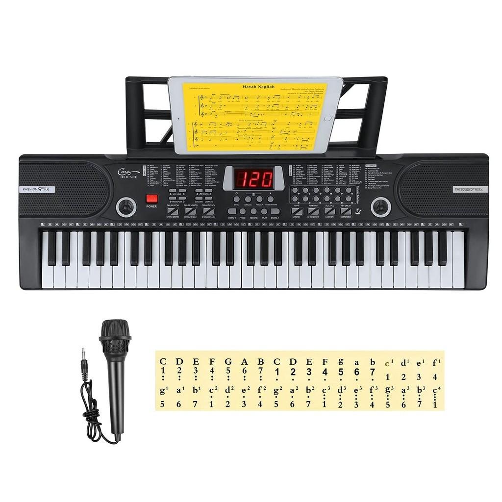 Keyboard Piano 61 Lighted Keys, Electric Keyboard Kit with 100 Voices, 100 Rhythms - Built-In Speaker, Microphone, Sheet Stand and Power Supply, Gift for Children Beginners, Compact