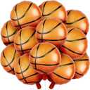 12PCS Basketball Foil Balloons 18 Inch - Senior Night Ceremony, Championship Season Party, Boys Birthday and Baby Shower Decorations | Helium Grade Self-Sealing Balloons for Sports Events