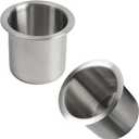 2Pcs Stainless Steel Drop-in Cup Holder 3.3 inch Drink Holder Silver Poker Table Cupholder Insert for Car Boat Couch Cinema Yacht Drink Cup Holder