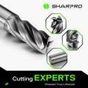 SHAPPRO 1/2 Inch Dia Carbide Square End Mill, 4 Flute CNC End Mills, Heat-Resistant Metal Endmill Suitable Alloy Steel, Stainless Steel, Various Cast Iron
