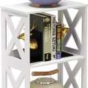 Rerii 3 Tier Bookshelf, Small Bookcase for Small Spaces, Mini Thin Book Shelf for Bedroom, Living Room, Bathroom Rack (White)