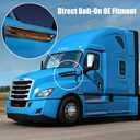 Cascadia Side Grille Air Intake Vent Replacement with LED Lights Left Right Pair for Freightliner Cascadia 2018+ (Green)