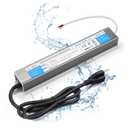 LED Driver 200 Watts Waterproof IP67 Power Supply 85V-265V AC to 12V DC Converter,Quiet and Small LED Transformer Low Voltage Output with 3-Prong Plug 3 Feet Cable for LED Light Strip, Outdoor