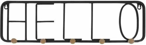 Hello Metal Rack With 5 Hooks 23.62x7.09x1.97