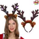JOYIN Christmas Antler Headband,Light Up Cute Antler Headband Hat Adult Kids Christmas Party Supplies Xmas Holiday