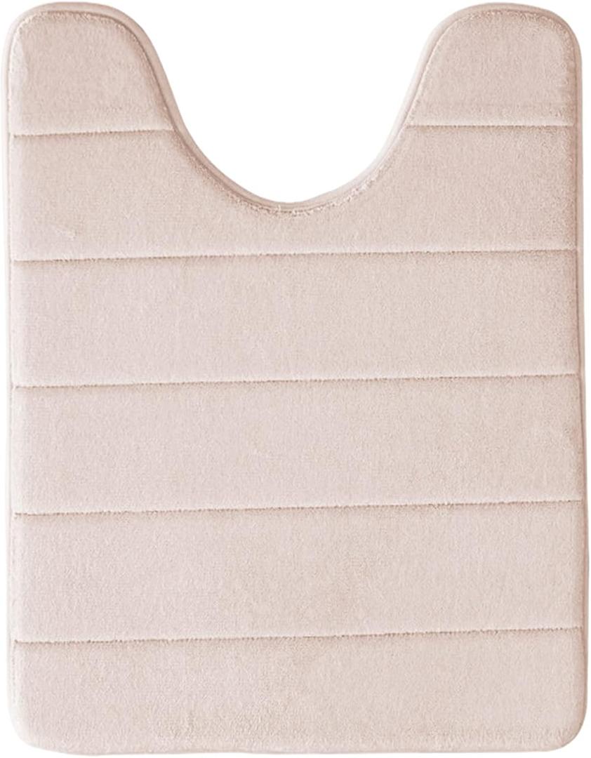 Soft U-Shaped Bathroom Rug, Memory Foam Bath Mat, Non Slip Water Absorption Dry Fast Toilet Mat, Bathroom Floor Mat Khaki 2 1.3 x 2.0 Feet (1.3 x 2.0 Feet, Khaki 2)