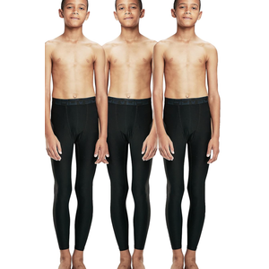 DEVOPS Boys 2~3 Pack UPF 50+ Compression Tights Sport Leggings & Shirt
Color: #1(3pack) Black / Black / Black, Size: XS