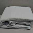 Cotton Muslin Throw Blanket for Summer Spring, Breathable and Lightweight Jacquard Muslin Blanket for All Season, Soft Gauze Blankets for Couch Bed Sofa, Blue, 50x60 Inches