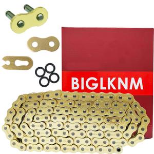 525 X-Ring Motorcycle Chain 108 Links with Connecting Master Link, Gold Drive Chain for Suzuki Honda Kawasaki Bicycles Motorcycle, Mini Bike, Dirt Bike, Bicycle