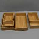 SpaceAid Juego de 6 cajas organizadoras de cajones de bamb, organizador de cajones multiusos para cocina, bao, escritorio de oficina y maquillaje (6 cajas)