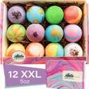 12 XXL Bubbly Organic Bath Bombs Gift Set for Women Men and Kids Designed in Canada Long Lasting Floaters Relaxing Aromatherapy Rich in Pure Essential Oils Healing Properties