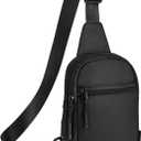 CHOLISS Small Sling Bag for Women and Men, Crossbody Bags Trendy Fanny Packs Chest Bag with Extended Strap (D01 Black - Upgrade)