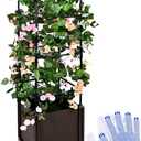 MQUPIN Tomato Planter Boxes,Raised Garden Bed Planter Box with Trellis, 52''Self Watering Tomato Cage, with Wheels for Climbing Vegetables Plants, Tomato Cage