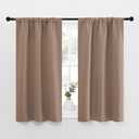 NICETOWN Kitchen Window Blackout Curtains - Window Treatment Thermal Insulated Rod Pocket Small Blackout Draperies/Drapes for Bedroom/Kitchen (Cappuccino, Set of 2, 34 inches Wide by 45 inches Long)