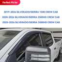 Window Visors Rain Guards for 2019-2026 Chevy Silverado/GMC Sierra 1500 Crew Cab, Out-Channel Window Vent Wind Deflectors Visors Shades for 20-26 Silverado/Sierra 2500HD 3500HD Crew Cab