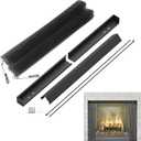 Fireplace Screen Mesh Curtain Two 24" Wide 20" High Panels (Black) and Adjustable Rod and Valance Kit for Fireplace Mesh