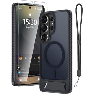 for Samsung Galaxy S26 Ultra Case with Screen Protector+Camera Lens Cover,Military Grade Heavy Duty Shockproof Phone Cover with Wrist Lanyard Strap for Samsung S26Ultra