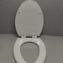 Mayfair Cassel Slow Close Toilet Seat, Easy Clean, Non Slip Premium Wood Seat, Easy Install, Made in USA, Elongated, White