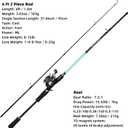 Kilitn Fishing Rod and Reel Combo, Green Color Baitcasting Combo Baitcast Reel, 2-Piece Baitcaster Rod, Durable Fiberglass with Comfortable EVA Handle