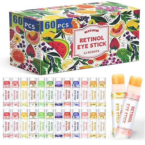 Radiia Eye Cream Balm Stick, Anti-Aging Treatment for Dark Circles, Puffiness & Wrinkles. Hydrating, Brightening, Multi-Use. With Retinol, Vitamin B3, Ceramide, Hyaluronic Acid. 12 Scents, 60PCS