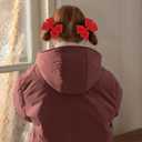 4in Red Ruffled Ribbon Hair Bow Clips,2pc Cute Valentine’s Day New Year Hair Accessories for Girls, Toddlers, Teens,Moms Christmas Stylish Bows for Everyday Special Occasions