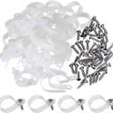 Hicarer 50 Pack R-Type Cable Clip Wire Clamp, Nylon Screw Mounting Cord Fastener Clips with 50 Pack Screws for Wire Management (White, 1 Inch)