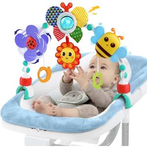Baby Stroller Arch Toys,Adjustable Crib Mobile for Bassinet with Sensory Play Accessories and Hanging Toys,Baby Travel Car Seat Toys for Toddler Boy Girl 0 3 6 9 12 24 Months (Bee)