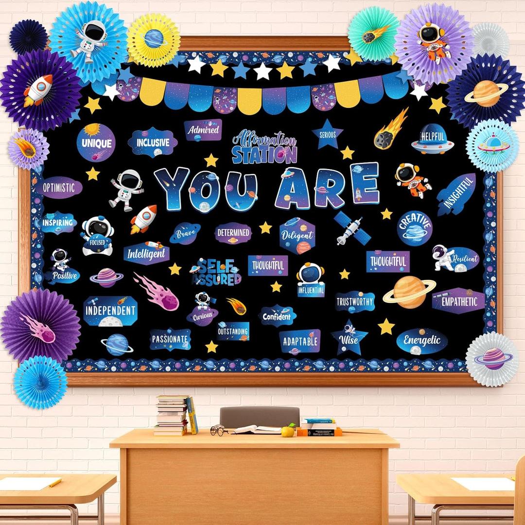 Funrous Affirmation Station Bulletin Board Set Motivational Classroom Bulletin Board Decorations Positive Affirmations Accents Cutouts for Back to School Classroom Office Wall Decor(Color 3,Space) Funrous Affirmation Station Bulletin Board Set Motivational Classroom Bulletin Board Decorations Positive Affirmations Accents Cutouts for Back to School Classroom Office Wall Decor(Color 3,Space)