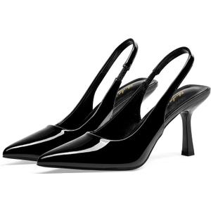 Elisabet Tang 3.14 in Trendy Slingback Stiletto Pumps for Women - Sexy Slip on Pointed Closed Toe mid High Heels Daily Party Office, 7.5