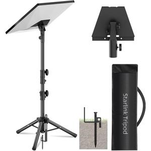 Starlink Mount Gen 3, Starlink Tripod Stand with Mount Adapter, Adjustable Height Starlink Tripod Mount Gen 3, 90 Tilt Angle Adjustment Starlink Antenna Pipe Adapter (Black)